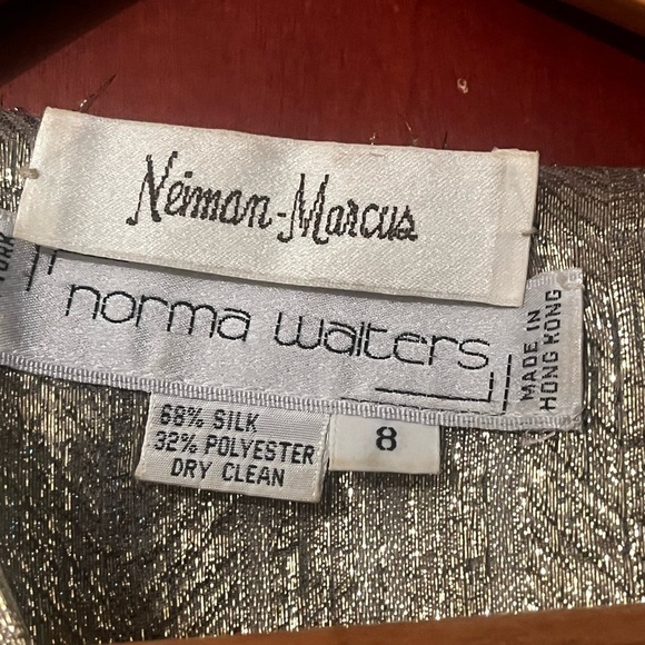 Norma Walters Neiman Marcus Exclusive Silk Dress Long Blouse Gold Sz 8 Hong Kong - Picture 8 of 12